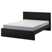 MALM bed frame with mattress, black-brown/Vesteröy firm, Double