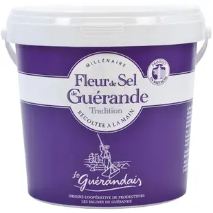 法國 葛宏德區 天然鹽之花 1KG 原包裝 桶裝 FLEUR DE SEL DE GUERANDE 新娘之鹽