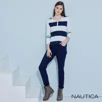 在飛比找momo購物網優惠-【NAUTICA】女裝 經典修身彈性長褲(深藍)