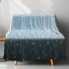 Glow in The Dark Stars Blanket Soft Cozy Blue Throw Blankets for Bed Couch So