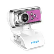 USB Webcamera Camera Laptop Computer Desktop HD with Microphone Notebook Desktop Home Video Headband WHITE-RED COLOR