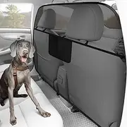 Mixsuper Dog Car Barrier, 52.4" Wide, Car Divider for Midsized Pickup, Midsized SUV and Car, One-Piece Escape-Proof Back Seat Mesh Dog Car Net Barrier Black