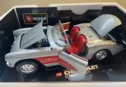 Bburago Diamonds Rare 1957 Chevy Corvette Silver/Red/Red 1:18 Die Cast-NIB!!