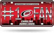 NHL Carolina Hurricanes #1 Fan Metal License Plate TagNHL #1 Fan Metal License Plate Tag, Red, 0.5