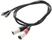 3ft. Dual XLR Male to Dual RCA Male Patch Cable - 2-XLRM to 2-RCA Audio Cable