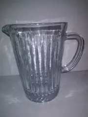 Clear Paneled Glass Drink Pitcher with Handle