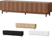 ALFORDSON TV Cabinet Stand 180 x 40 x 45cm with 2 Ample Side cabinets, 2 Middle Shelves and Storage Cable Management Holes, Tambour Sliding TV Stand for Home Living Room Bedroom, Dark Teak