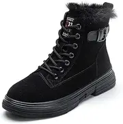 ZSHIYE Big Size 35-42 Snow Boots Women Genuine Leather Comfortable Winter Boots Winter Keep Warm Ankle Boots (Color : Wine Red, Shoe Size : 6)