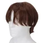 Men Short Light Brown Wig Male Short Straight False Hair Full Wig For Costum DSO