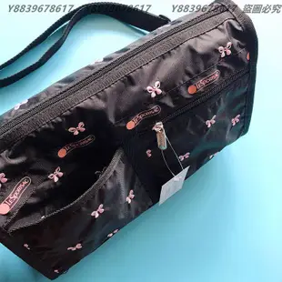 Lesportsac 刺繡蝴蝶結 側肩背/斜背/手拿 降落傘防水包 休閒款 7519 限量