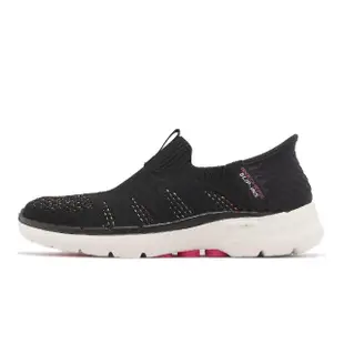 【SKECHERS】休閒鞋 Go Walk 6-Valentina 女鞋 黑 瞬穿科技 健走鞋 記憶鞋墊 套入式(124566BKMT)