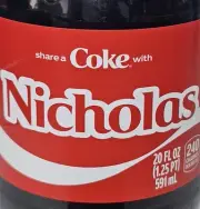Share A Coke with Nicholas 2025 Personalized Gift Coca Cola Bottle 20oz