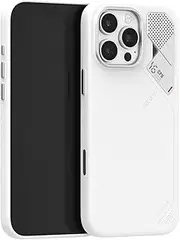 Aulumu A16 Vegan Leather Cooling for iPhone 16 Pro Max Case | Updated Camera Control | with Cooling Fins | Luxury Comfort | Compatible with MagSafe | Complete Wrap-Around - Touch White