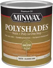 Polyshades Wood Stain + Polyurethane Finish – Quart, Classic Oak, Satin