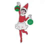 The Elf on the Shelf Scout Elf Blue Eye Girl Cut Out Wall Decor, 13x18 Faux Wood