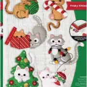 KittyCrafts Felt Applique Ornament Kit - Purrfect DIY Holiday Arts & Crafts, 6-P