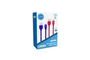 Laser MFi 2m Lightning Cable 2 Pack Red/Blue