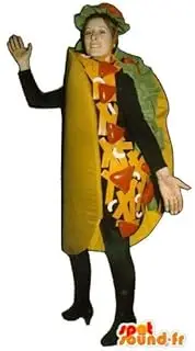 SpotSound Amazon mascot of tacos, giant burritos