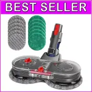 Electric Mop Head for Dyson Vacuums, 180-Degree Rotation & Mop Pads Included