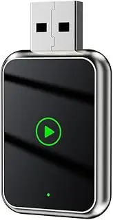2-in-1 Wireless CarPlay/Android Auto Adapter for iPhone, Easy to Upgrade Wired CarPlay/Android Auto to Wireless Adapter, mini Size, with USB and USB-C, Stable Control, no Latency, Gold Border