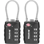 TSA Approved Cable Luggage Locks,Re-settable Combination with Alloy Body,TSA Approved Luggage Travel Lock for School Gym Locker, Luggage Suitcase Baggage Locks, Filing Cabinets