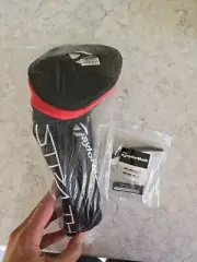 TaylorMade Stealth Black/Red/White Driver Slip-on Head Cover w/Wrench- NEW