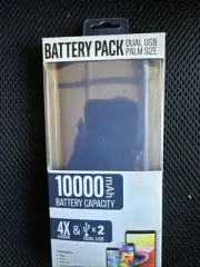New BATTERY PACK DUAL USB PALM SIZE 10,000 MAH BATTERY CAPACITY