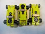 T-Jet TYPE NEW DASH CHASSIS LOT OF 3 YELLOW WITH CHROME MAG WHEELS