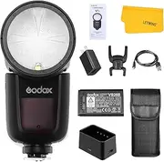 Godox V1 V1-S Round Head Flash Speedlite for Sony, 76Ws 2.4G 1/8000 HSS TTL Flash Speedlight 1.5s Recycle Time, 2600mAh Li-ion Battery, 480 Full Power Camera Flash for Sony Cameras, LED Modeling Lamp