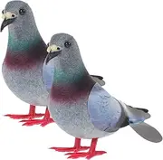 YARNOW 2pcs Simulation Foam Pigeon Model, Fake Pigeon Artificial Animal Model Bird Statue for Lawn Garden Decoration