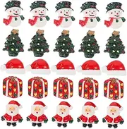 25pcs Miniature Christmas Figurines Children Hair Clip Materials DIY Accessories Miniature Xmas Ornaments DIY Hairpin Patches Hair Clips for DIY Resin Patches DIY Supply