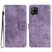 For Samsung Galaxy A42 5G Stand PU Leather Skin-touch Case Imprinted Phone Wallet Cover
