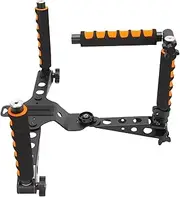 Dpofirs Camera Shoulder Support Rig Kit for DSLR Camcorders with Adjustable Height Handle, Anti Shake Foldable Stabilizer for Filmmaking Vlogging Outdoor, Aluminum Alloy Lightweight