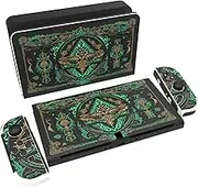 PlayVital Skin Sticker for Nintendo Switch OLED Model, Sticker Decal Film Decal Faceplates Adhesive Film for Switch OLED Console & Joy Con & Dock & Grip (Totem of Kingdom)