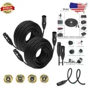 25ft XLR Cables 2-Pack - True Balanced Male to Female Microphone Cords