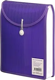 Bantex, A4 Top Load Attache File, Store up to 500 Sheets, Elastic and Button Closure, Violet