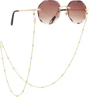 18K Gold Eyeglass Chain Sunglasses Strap Holder Reading Glasses Retainer Gold
