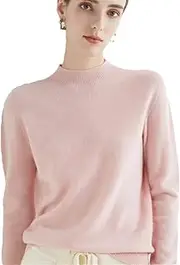[Zadaos] Women's 100% Wool Sweater Half Turtleneck Cashmere Sweater Knit Fashion Pullover Jumper pnnrk L