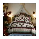 Genuine Patchwork Quilt Sets 100% Cotton King Size Christmas Bedspread Revers...