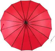 Umbrella Umbrellas Extra Large Golf Umbrella Windproof Automatic Open Stick Umbrella Rainproof Fast Drying Hook Handle J Cane Umbrella Umbrellas for Rain (Color : Red)
