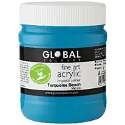 Global Colours Acrylic Paint Zero VOC 500mL Turquoise Beach