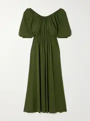 [Eres] Eres - Gabriela Belted Gathered Stretch-jersey Midi Dress - Green - small small Green