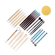 24pcs Clay Sculpting Carving Pottery Tools Polymer Modeling Shaper Craft DIY