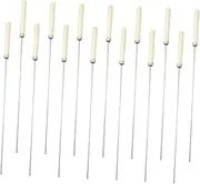 25pcs Stainless Steel Barbecue Skewers with Handle Reusable Grilling Needles for Chicken Wings and Kebab Rustproof and Easy to Clean