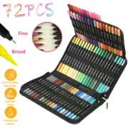 Double Head Dual Brush Marker Pens 72 Colors Art Markers Set Fine and Brush Tip