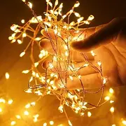 Christmas LED Firecracker String Lights 3m 100LEDs 6m 200LEDs 8 Modes Lighting Battery Operated LED Copper Wire Light for Christmas Tree Wedding Party Holiday