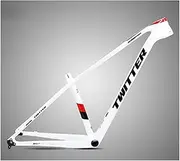 Carbon MTB Frame 27.5er 29 Inch Mountain Bike Frame Disc Brake Bicycle Frame 15''/17''/19'' Tapered Headset BB92 Frame Thru Axle 12x148mm Boost,for XC Cyclocross (Color : White, Size : 29x17'')