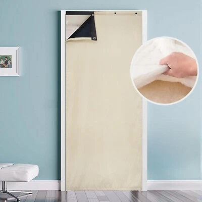 Thermal Insulated Door Curtain Winter Eyelet Doorway Cover Panel Windproof Wa...
