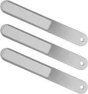 LRXIYODE 3Pcs Stainless Steel Nail Files Durable Single Sided Nail Tools for Women Fine Grit Buffing Block for Precise Nail Shaping for Home Salon and Travel Use
