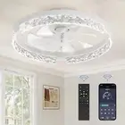 Ceiling Fans with Lights and Remote, 18 Inch Flush Mount Fan Light, 6 Speeds, 3C